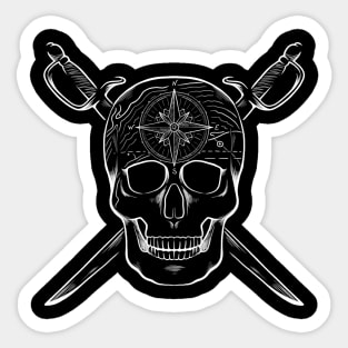 Pirate's Life For Me (White Lines) Sticker